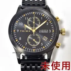 訳あり 未使用 トリワ 腕時計 TRIWA ランセン BK×ゴールド 金属ベルトのサムネイル