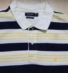NAUTICA ポロシャツ【2XL】ビッグサイズ ホワイト/ネイビー/イエロー