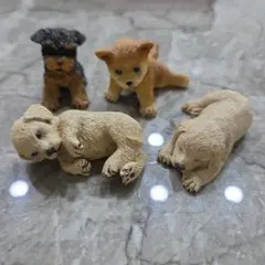 犬のフィギュア置物 4点セット