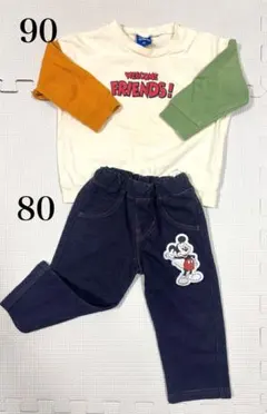 【即購入⭕️】ミッキーマウス　トレーナー　ボトムス　2点セット　80〜90cm