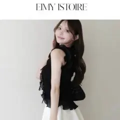 Eimy Istoire ブラック FRILL PLEATS TANK TOPのサムネイル