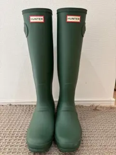 HUNTER グリーン ロングブーツ