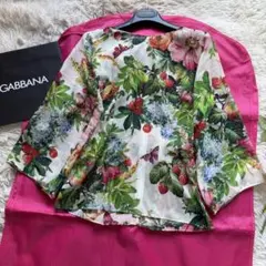 【美品】DOLCE&GABBANA 花柄トップス 長袖 シアー ホワイト 36のサムネイル