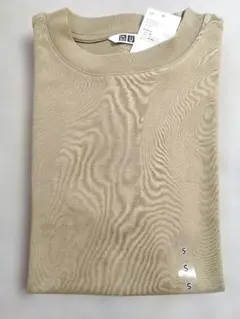 【UNIQLO U】エアリズムコットンオーバーサイズTシャツ(5分袖)ベージュ