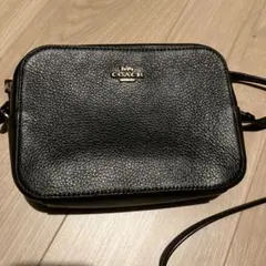 美品 コーチ カメラバッグ ショルダーバッグ クロスボディ レザー ブラック