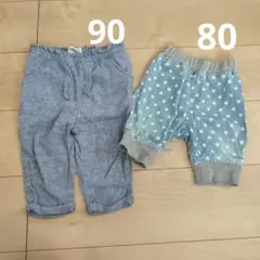 オールドネイビー　デニム　長ズボン　半ズボン　ブルー　女の子　80　90