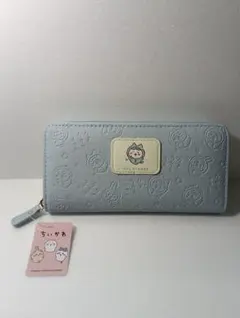 ハチワレ長財布　カラー　ブルー