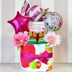 ☆出産祝いに大人気！はらぺこあおむし豪華おむつケーキ 女の子