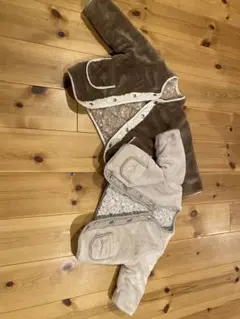 プティマイン　花柄リバーシブルボアジャケット80&100