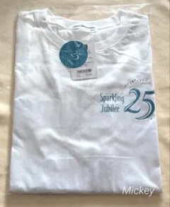 Tシャツ】 ディズニー 25周年 スパークリングビジュリー ミッキー 白