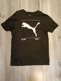 PUMA 黒 ロゴプリント Tシャツ