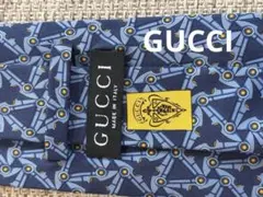 GUCCI ネイビー 幾何学模様 ネクタイ