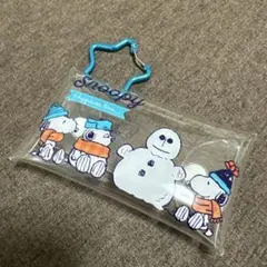 スヌーピー オラフ アンディ クリアマルチケース カラビナ付きミニポーチ