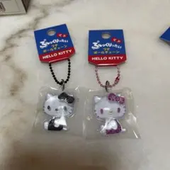 新品ハローキティ ぷっくりったいプチボールチェーン ピンクヒョウ柄 ブラック