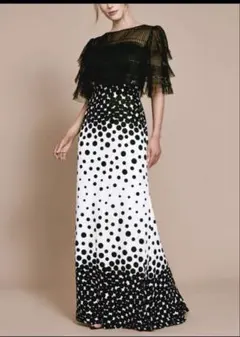 美シルエット◇タダシショージ レース　ロング　ワンピース　シアー　グレー 美シルエット◇タダシショージ レース ロング ワンピース シアー