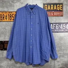 90s ラルフローレン BLAKE BDシャツ XL ビッグシルエット 長袖