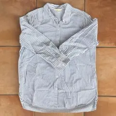 H&M コットン100% ストライプシャツ XS ブルー ホワイト 美品