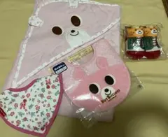 新品未使用ミキハウス　ホットビスケッツ　アフガン　スタイ2枚　靴下4点セット
