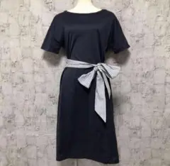 【Max Mara Weekend】コットン天竺 ひざ丈 リボン ワンピース Mのサムネイル