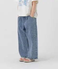 global workリボン刺繍付きデニムパンツ 160 新品