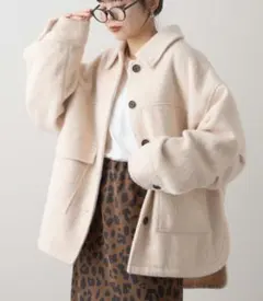 チャオパニックティピー　シャギー　ジャケット　アイボリー