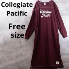 Collegiate Pacificロゴ入りマキシ丈ワンピース✨綿混Fサイズ