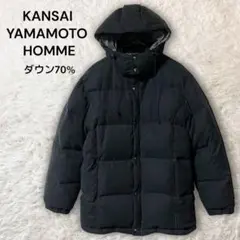 カンサイヤマモト オム フーデッドダウンジャケット 肉厚 防寒 黒 メンズ M