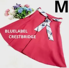 BLUELABELCRESTBRIDGE フレアスカート　ノバチェック　赤M相当