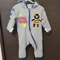 フード付きロンパース 60-70cm グレー