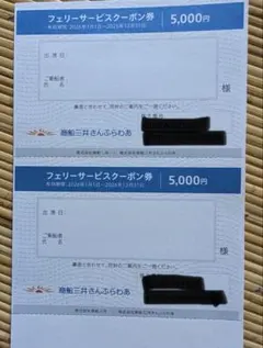商船三井さんふらわあ フェリーサービスクーポン券 5000円分×2枚のサムネイル