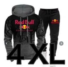 【専用】レッドブル パーカー　ロングパンツ　上下セットアップ　4XL&ニット帽赤