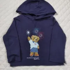 ポロベア フード付きロンTネイビー