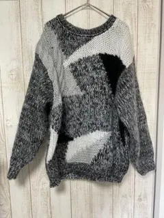 NATURAL SPIRITS 幾何学模様ニットセーター Fサイズ