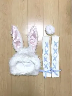 ウサギの帽子　アームカバーセット