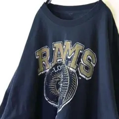 NFL RAMS ラムス ロサンゼルス Tシャツ ネイビー 紺色 古着