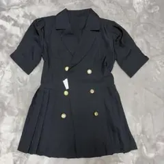 新品未使用‼️ GRL 黒 半袖 ダブルブレスト ミニワンピース