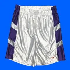 ナイキ　ドライフィット　ハーフパンツ　ハーフズボン　白×紫　 メンズXL