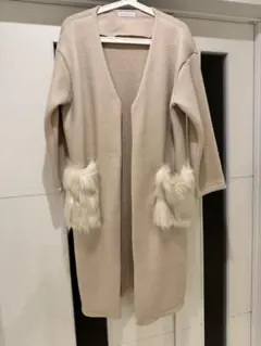 &NOSTALGIA ベージュ ロングカーディガン