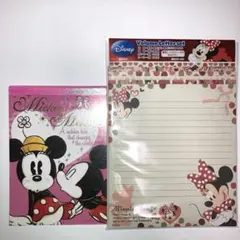 ディズニー　ミニーマウス ミッキーマウス 便箋　メモ帳　セット