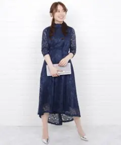 ★タグ付き★結婚式お呼ばれドレス　オケージョンドレス　ネイビー　Sサイズ