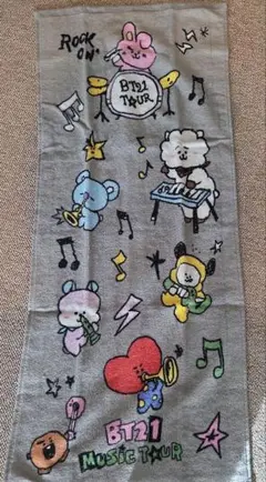 BTS フェイスタオル 音楽デザイン
