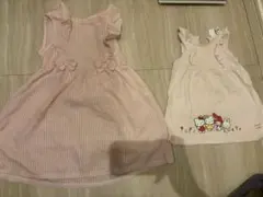 ワンピース 2点セット　ハローキティ　ピンクリボンワンピース