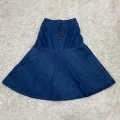 Mila Owen ミラオーウェン　デニム　ロングスカート　フレア　フリンジXS