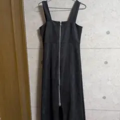 スエード調ジップキャミワンピース