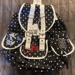 平成女児　黒×白ドットリュック　森ガール　fairy grunge y2k