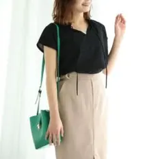 定価以下 ViS  2way シフォンラメドットブラウス