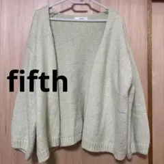 fifth 淡いグリーン カーディガン 厚め