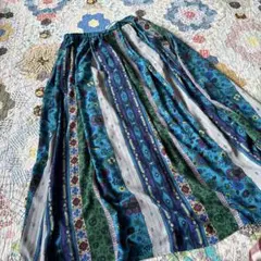 美品 TITICACA チチカカ メキシコストライプパターンマキシスカート