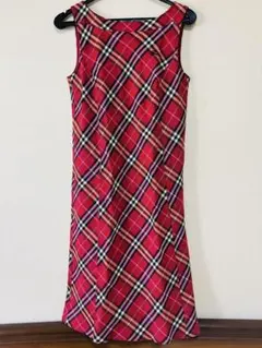 希少 バーバリーブルーレーベル ワンピース ノバチェック ホースロゴ刺繍 38