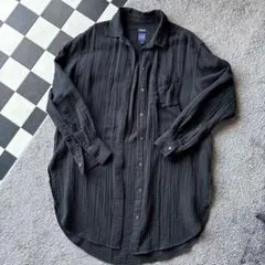 GAP WEEKEND TUNIC S 黒 ストライプロング